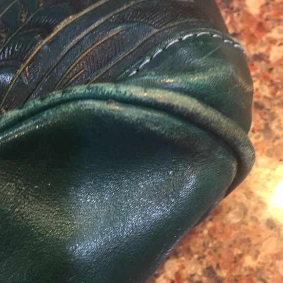 PRICE DROP**EUC LEADERS IN LEATHER TOOLED LEATHER TOTE BAG - Picture 7 of 8